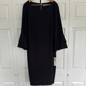 Calvin Klein Black Ruffle Sleeve Dress